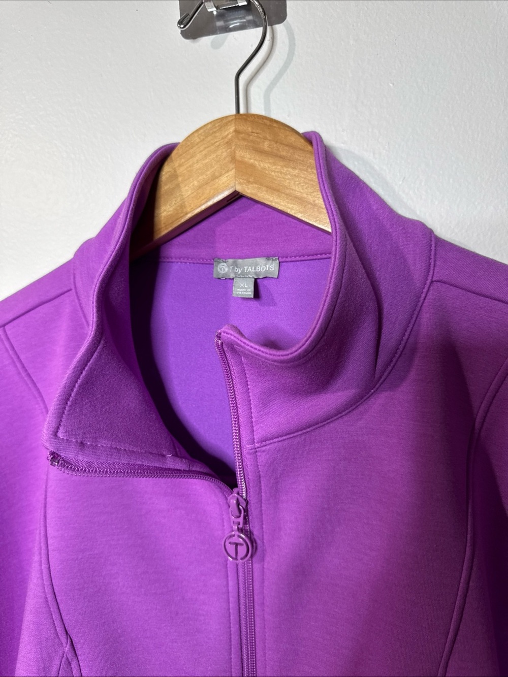 Talbots Bright Purple Zip-Up Bomber Jacket - Picture 3 of 7